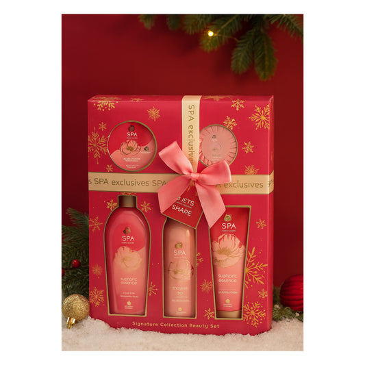„Euphoric Essence“ - SPA rinkinys moterims – 5 dalių prabangus kūno priežiūros rinkinys su vyšnių aromatu
