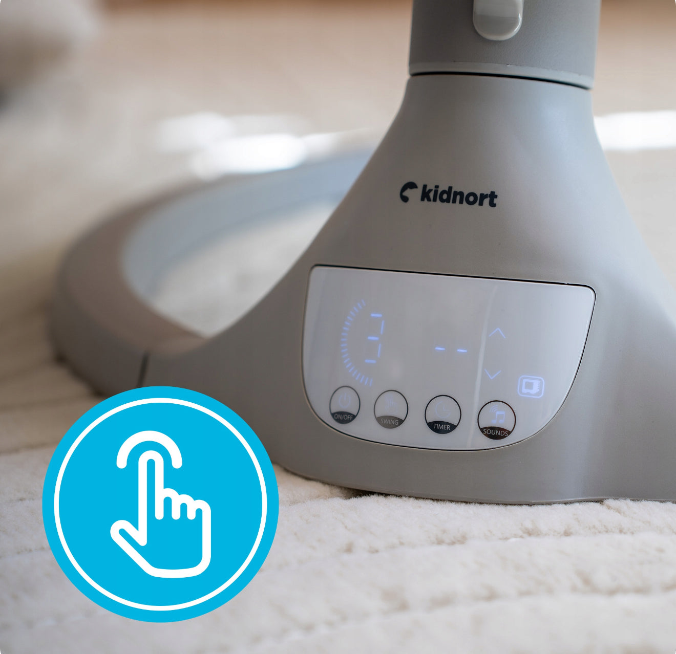 Kidnort - Elektrinis kūdikio gultukas–supynė su „Bluetooth“ ir pulteliu