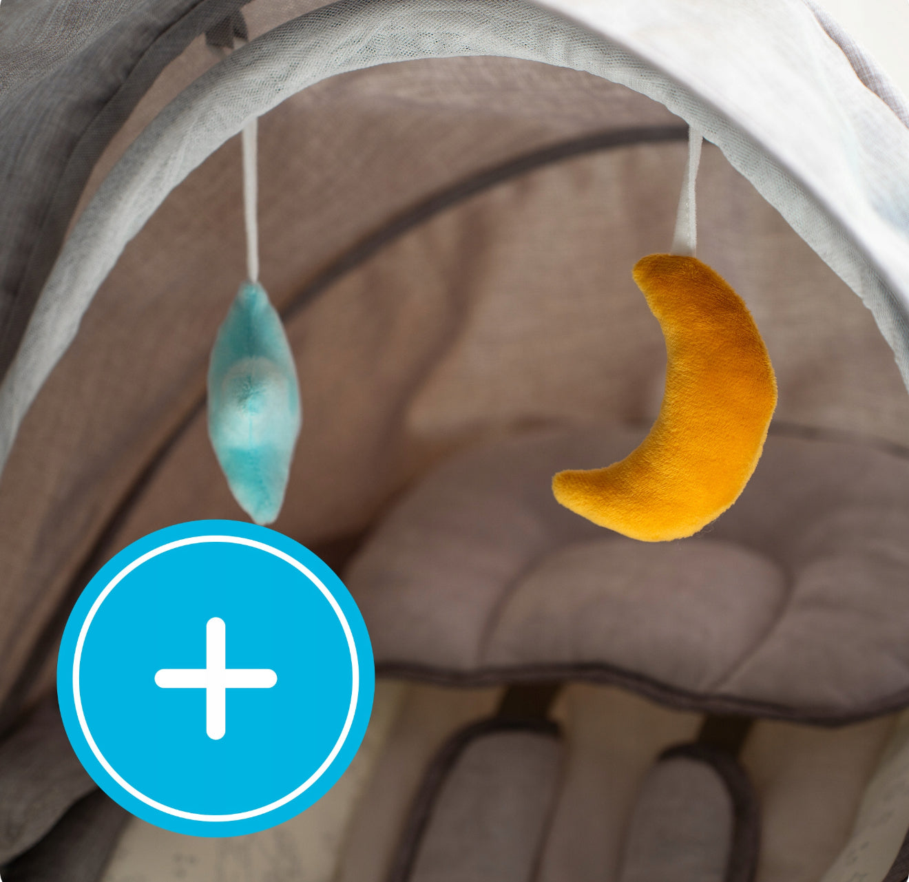 Kidnort - Elektrinis kūdikio gultukas–supynė su „Bluetooth“ ir pulteliu (pilkas)