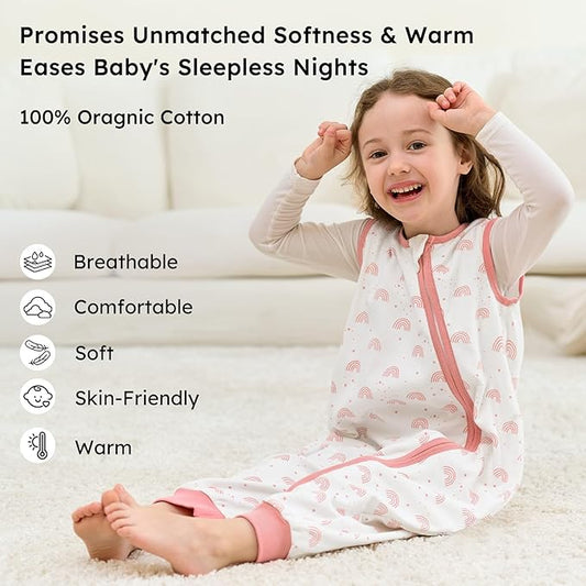 „Unnivoll“ kūdikių medvilninis miegmaišis su kojelėmis, 2vnt., 1.0 TOG