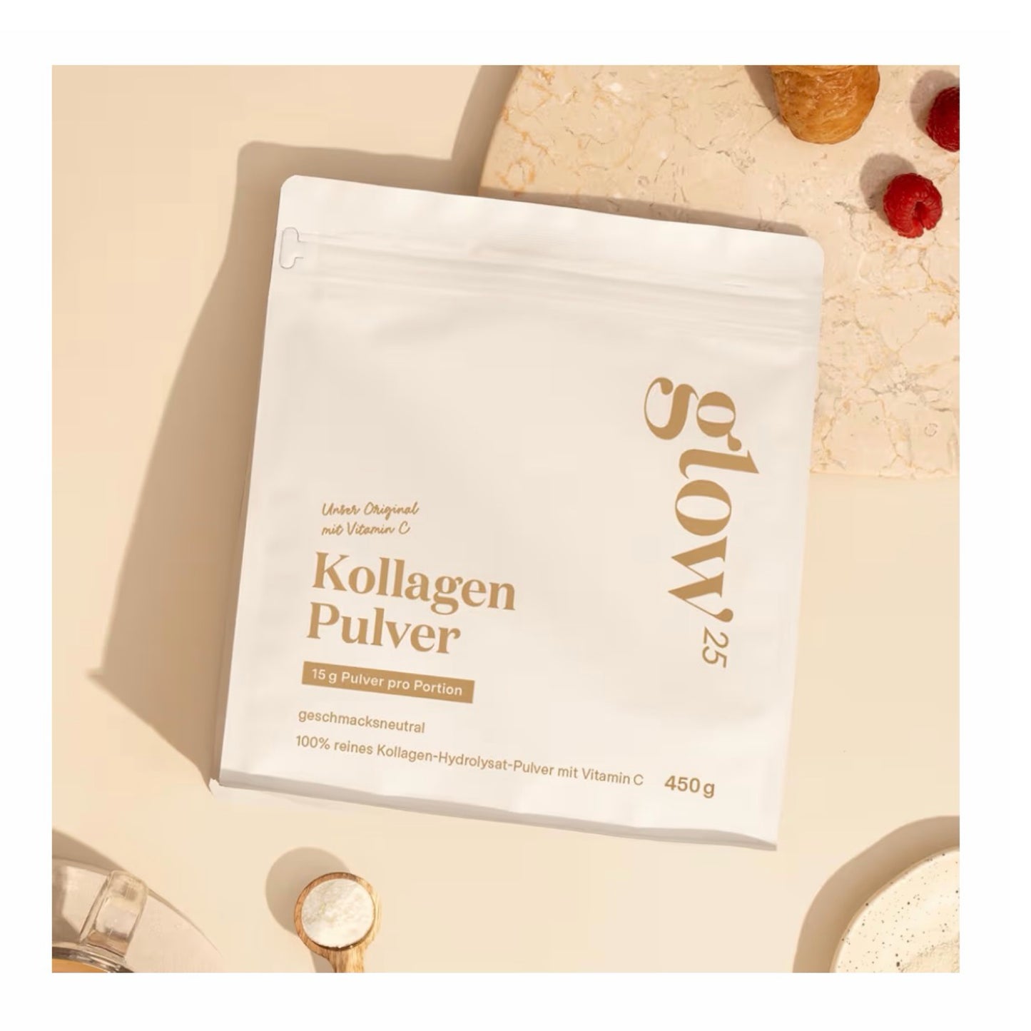 Glow25 Kolageno milteliai su vitaminu C (450 g)