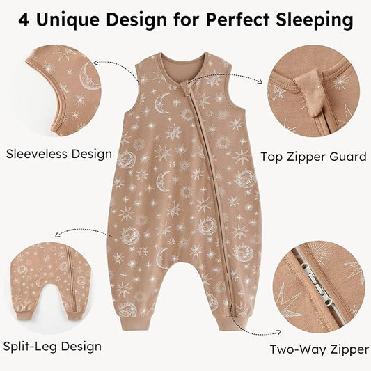 „Unnivoll“ kūdikių medvilninis miegmaišis su kojelėmis, 2vnt., 1.0 TOG