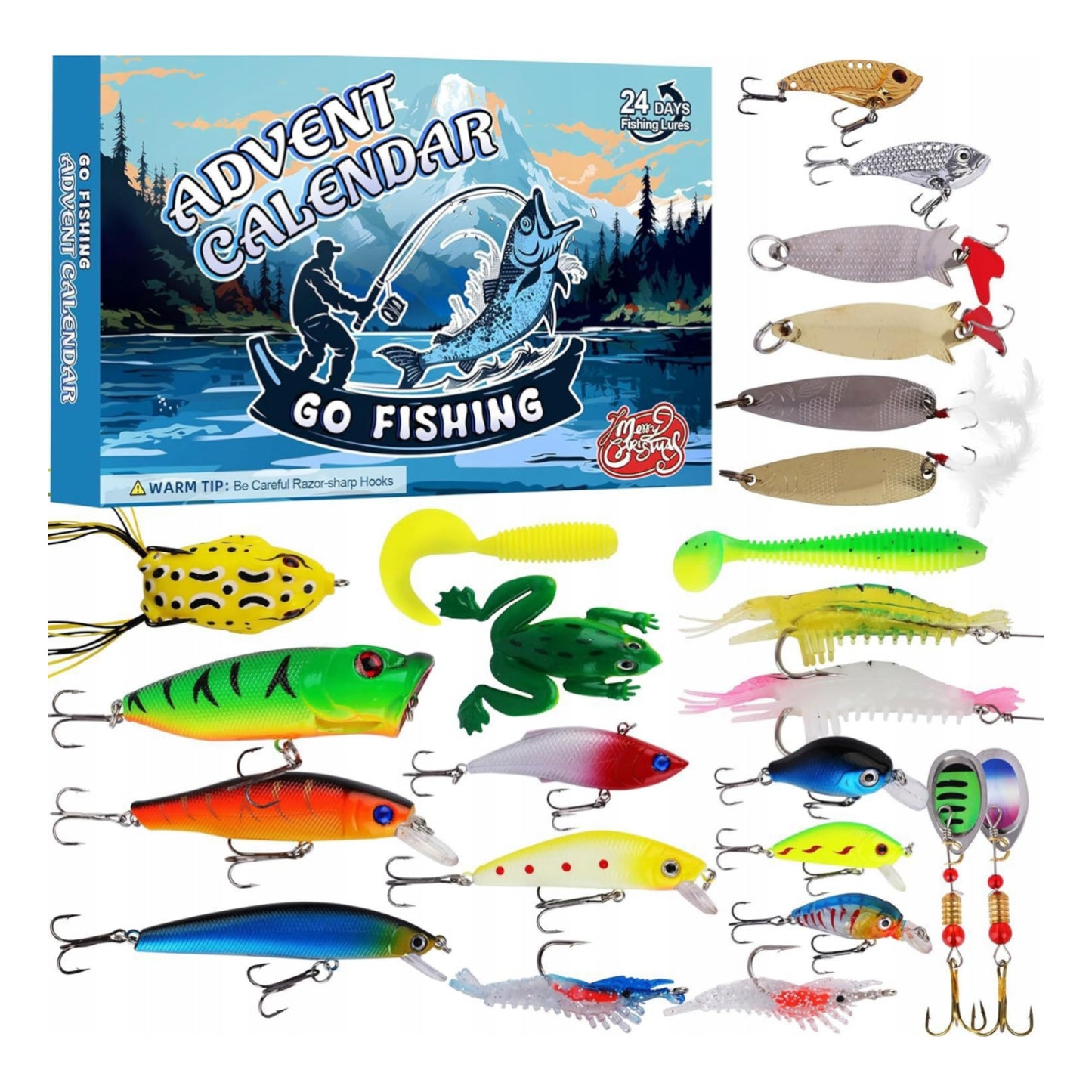 Advento kalendorius „Fishing Lure Set 2025“ – 24 dienų žvejybos masalų rinkinys