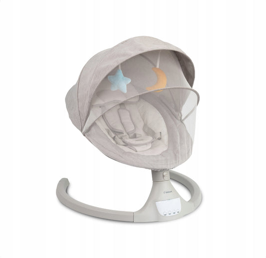 Kidnort - Elektrinis kūdikio gultukas–supynė su „Bluetooth“ ir pulteliu (pilkas)
