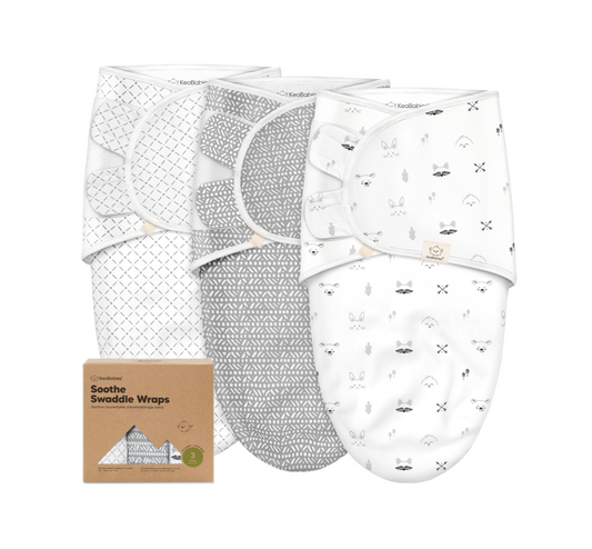 „KeaBabies“ - Organiniai kūdikių vystykliukai – 3 vnt. rinkinys (0-3mėn.)