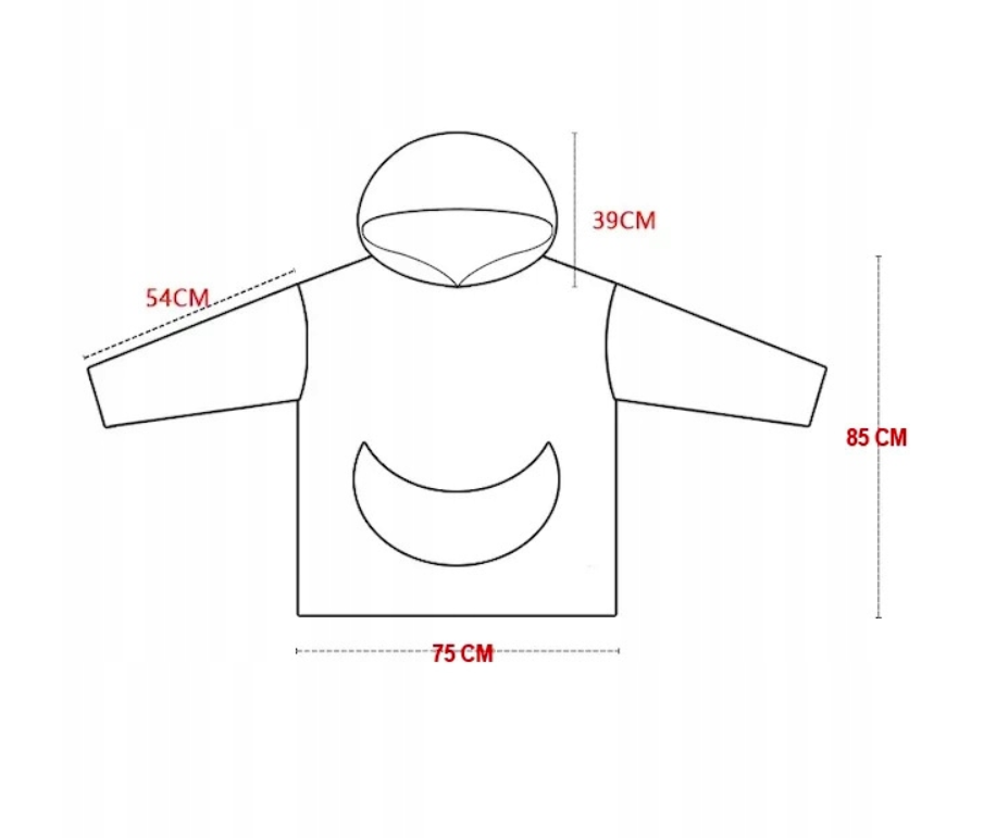 Pledas – džemperis „Pluffy Bear“ XXL – šiltas oversize 2in1 su gobtuvu