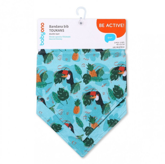 BabyOno seilinukas-šalikas 2 vnt papūga 879/12