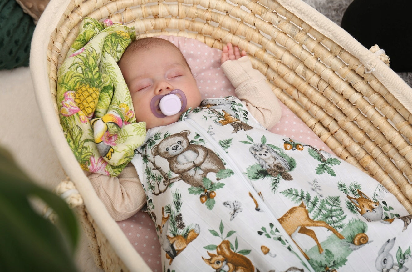 „Babymam“ kūdikių muslino miegmaišis (100% medvilnė, 0.5 TOG)