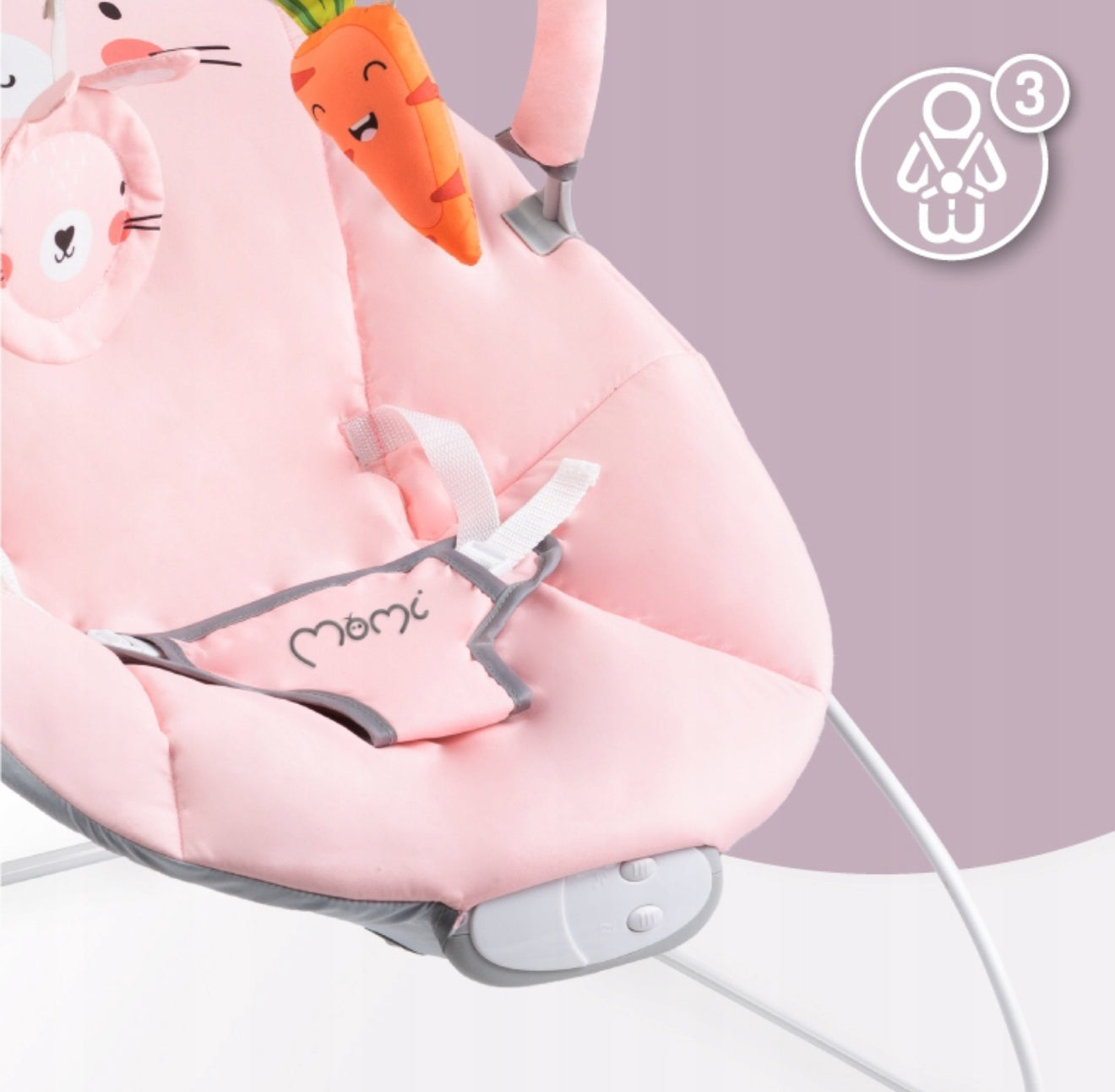 MoMi Glossy Baby Vibrating Bouncer