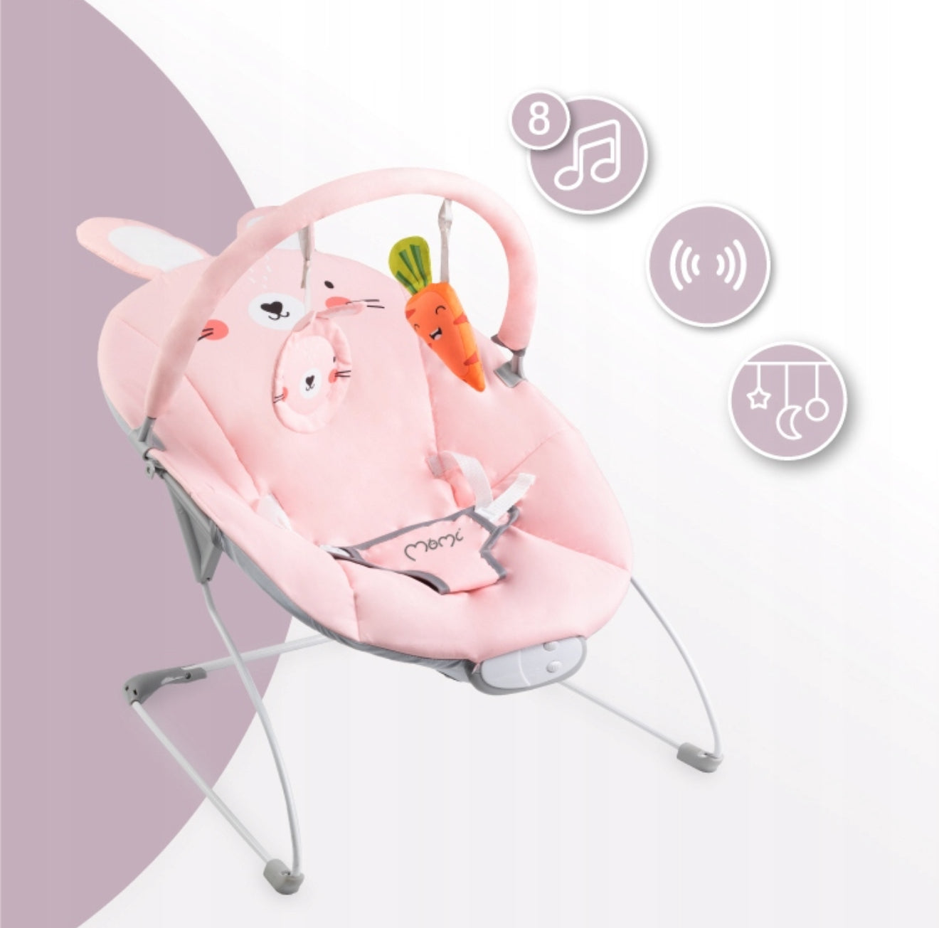 MoMi Glossy Baby Vibrating Bouncer