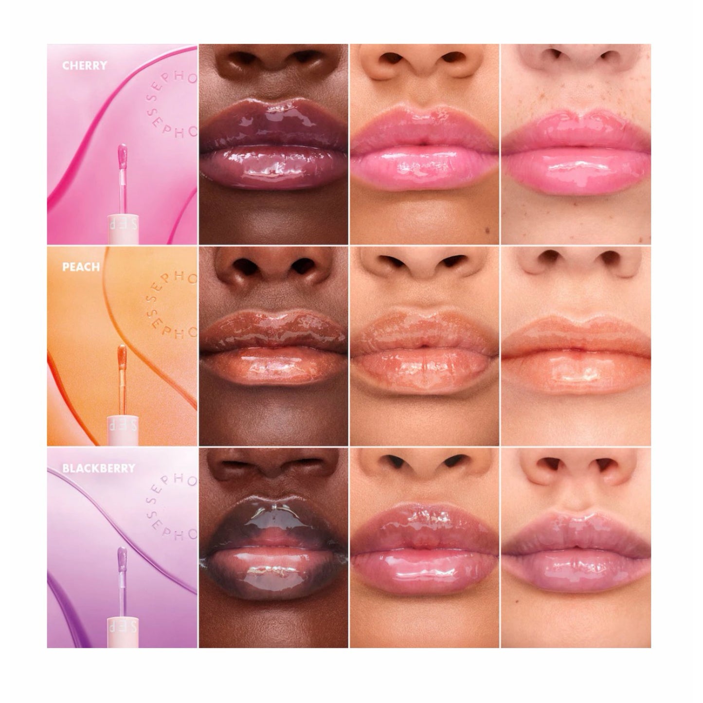 „SEPHORA“ Drėkinančių Lūpų Aliejų Trio – Šventinis Rinkinys su Dovanų Kosmetine