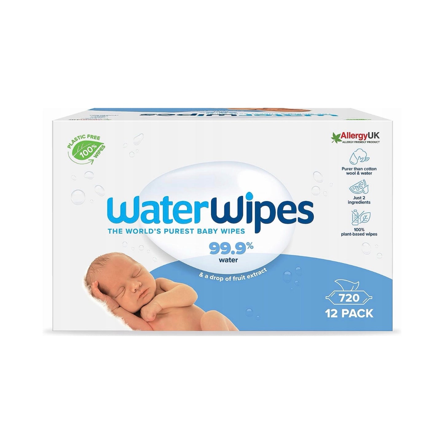 WaterWipes BIO Drėgnos servetėlės kūdikiams – 12×60 vnt. (720 vnt.)