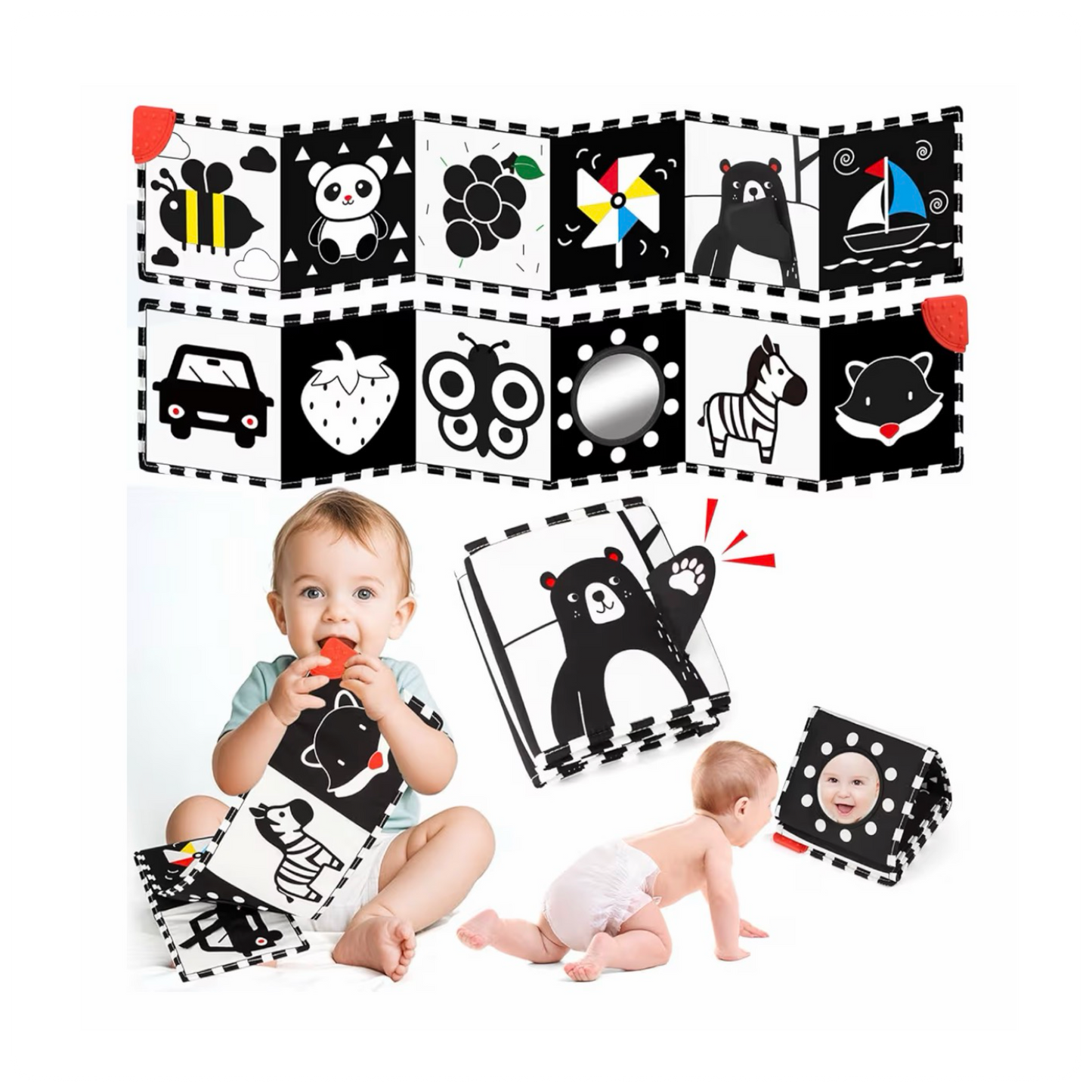 Kontrastinė lavinamoji knygelė kūdikiams