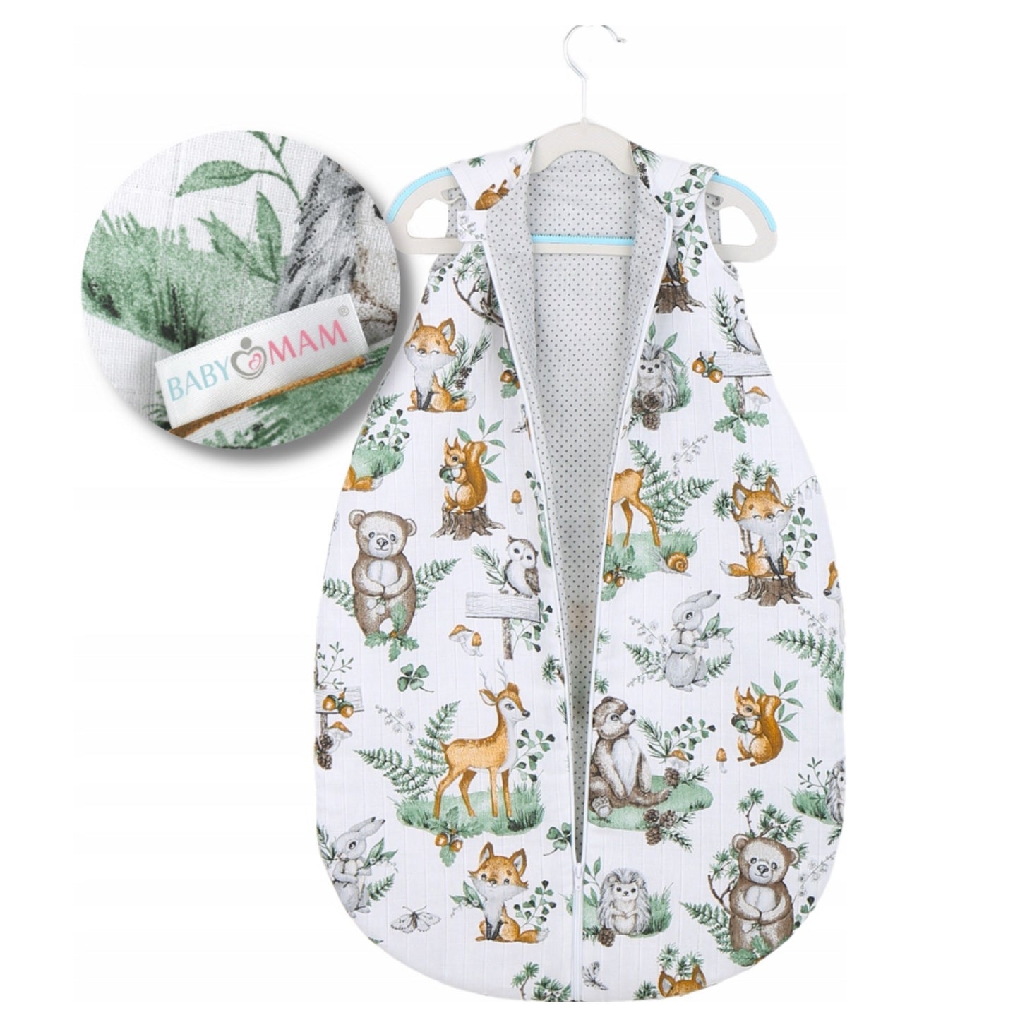 „Babymam“ kūdikių muslino miegmaišis (100% medvilnė, 0.5 TOG)