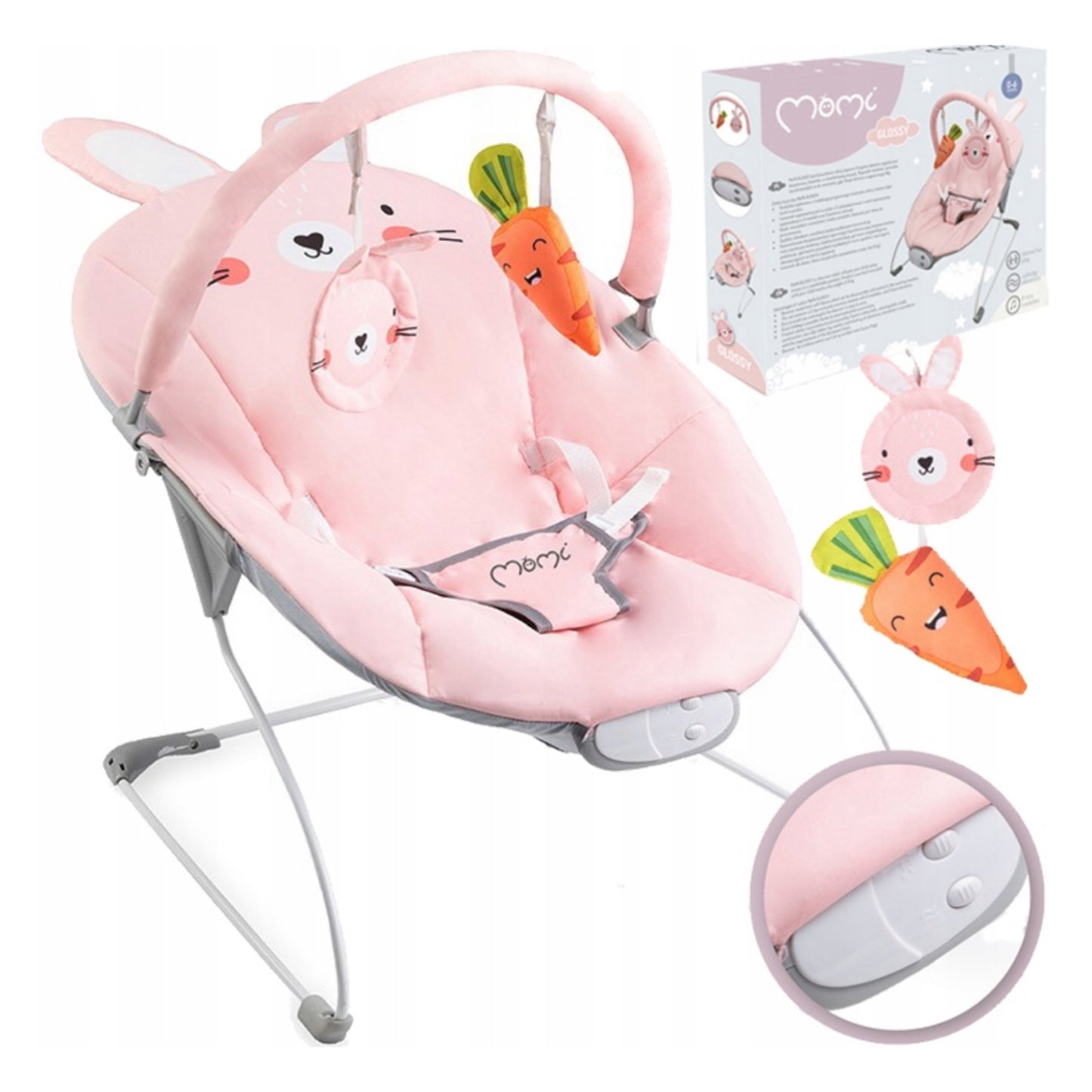 MoMi Glossy Baby Vibrating Bouncer