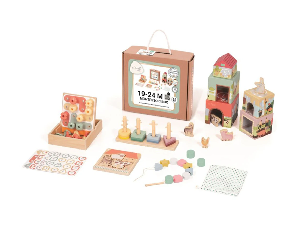Montessori Box 19–24 mėn. Medinių Žaislų Rinkinys