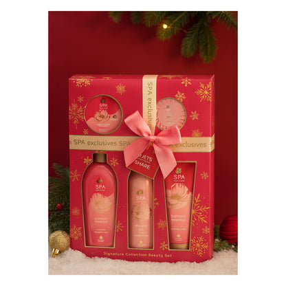 „Euphoric Essence“ - SPA rinkinys moterims – 5 dalių prabangus kūno priežiūros rinkinys su vyšnių aromatu
