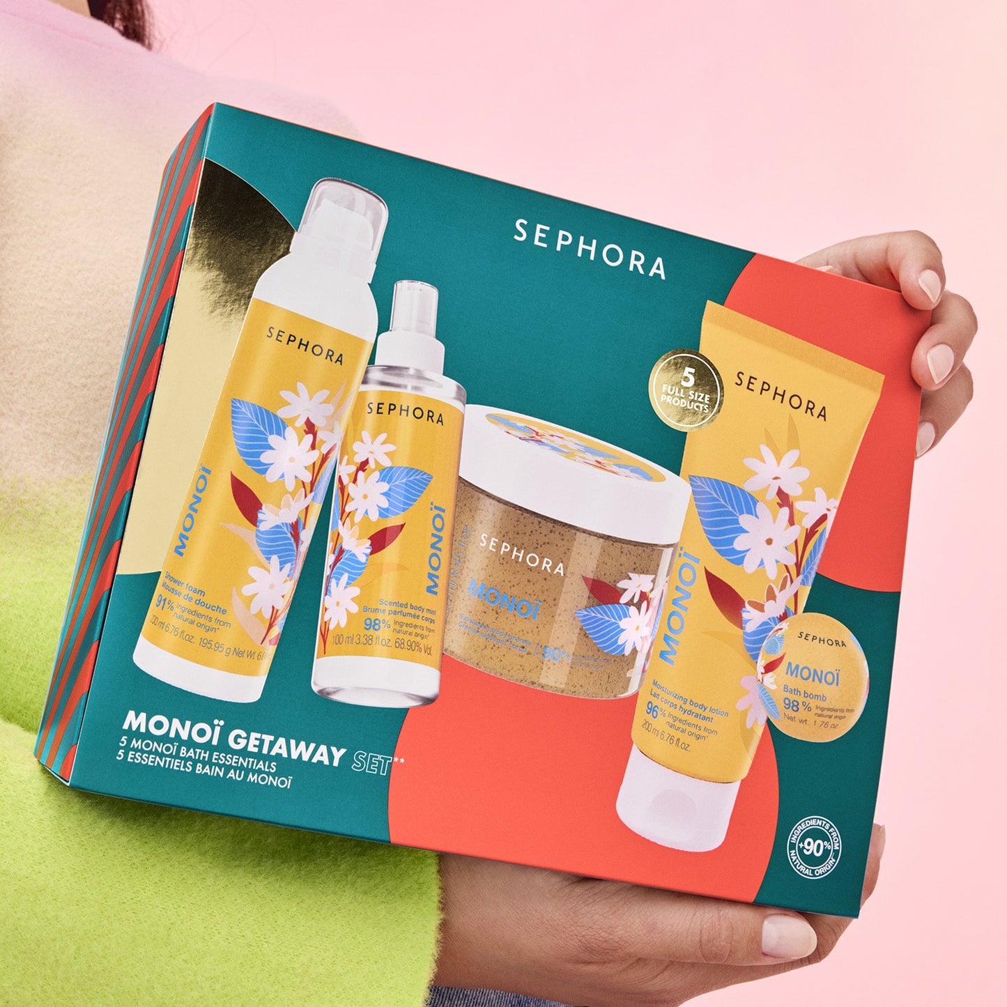 SEPHORA Kūno priežiūros rinkinys „Monoi“ – 5 dalių egzotiškas dovanų rinkinys