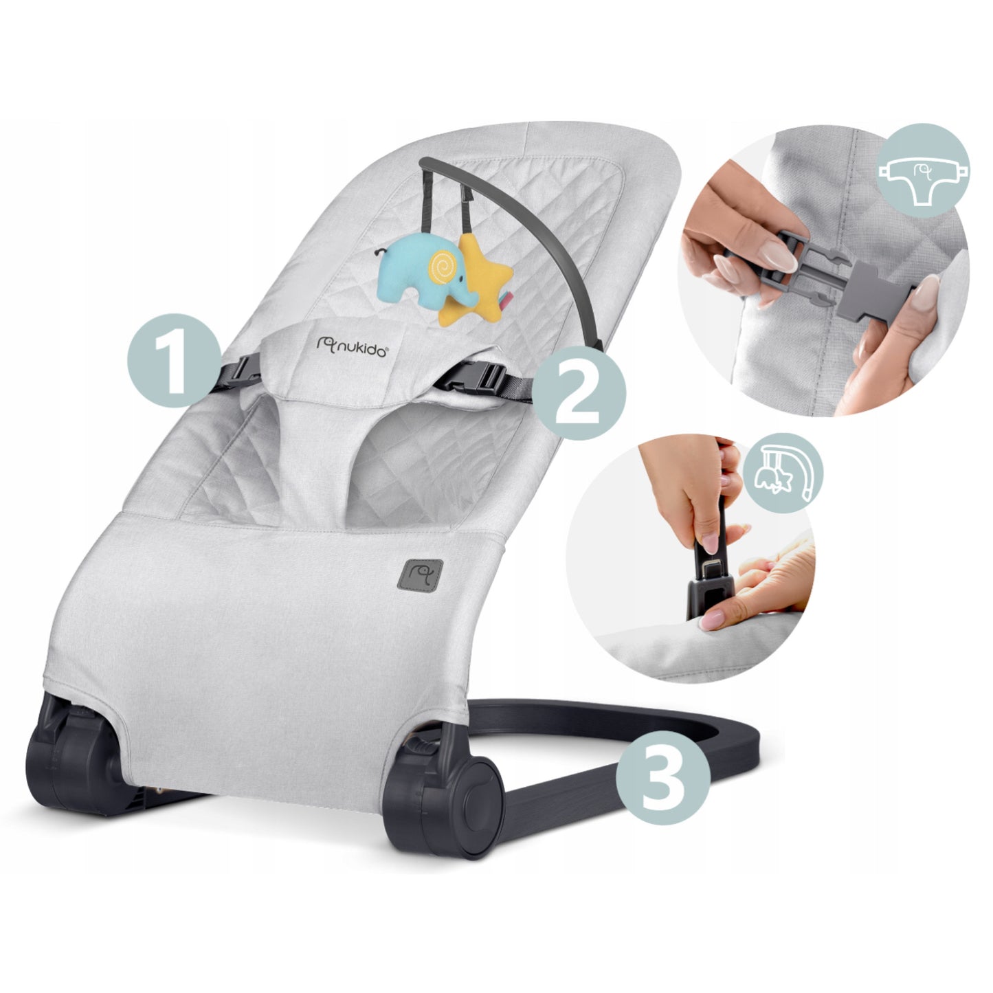 Nukido - Gultukas–supynė 2in1 su žaislais