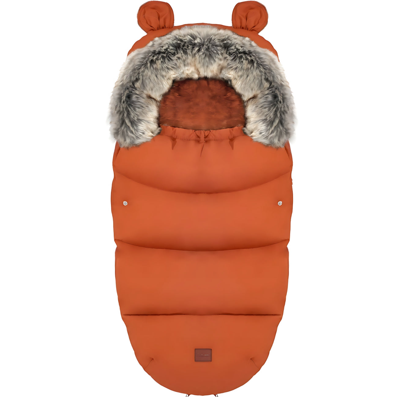 Žieminis vežimėlio miegmaišis su kailiu ir rankine „Teddy PRO Carmel“ – šiltas ir stilingas rinkinys