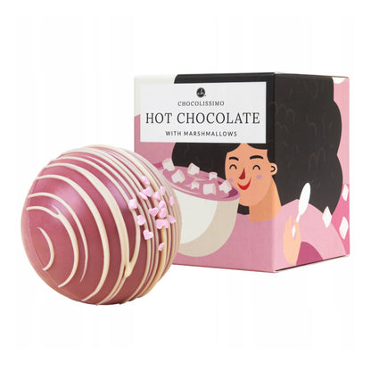 Rožinė „Ruby“ Karšto Šokolado Bomba su Zefyrais