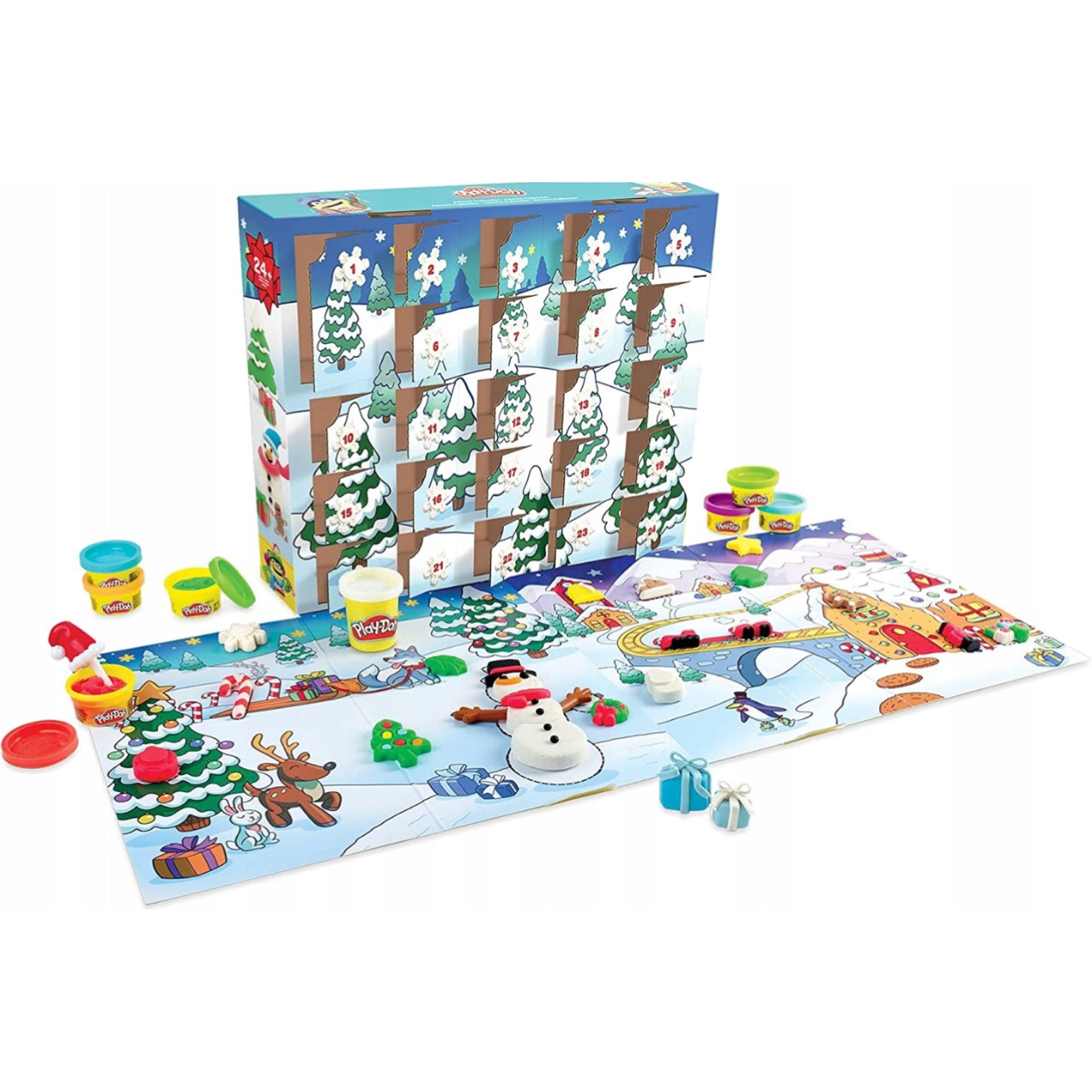 Play-Doh Kalėdinis advento kalendorius su plastilinu – 24 siurprizai vaikams