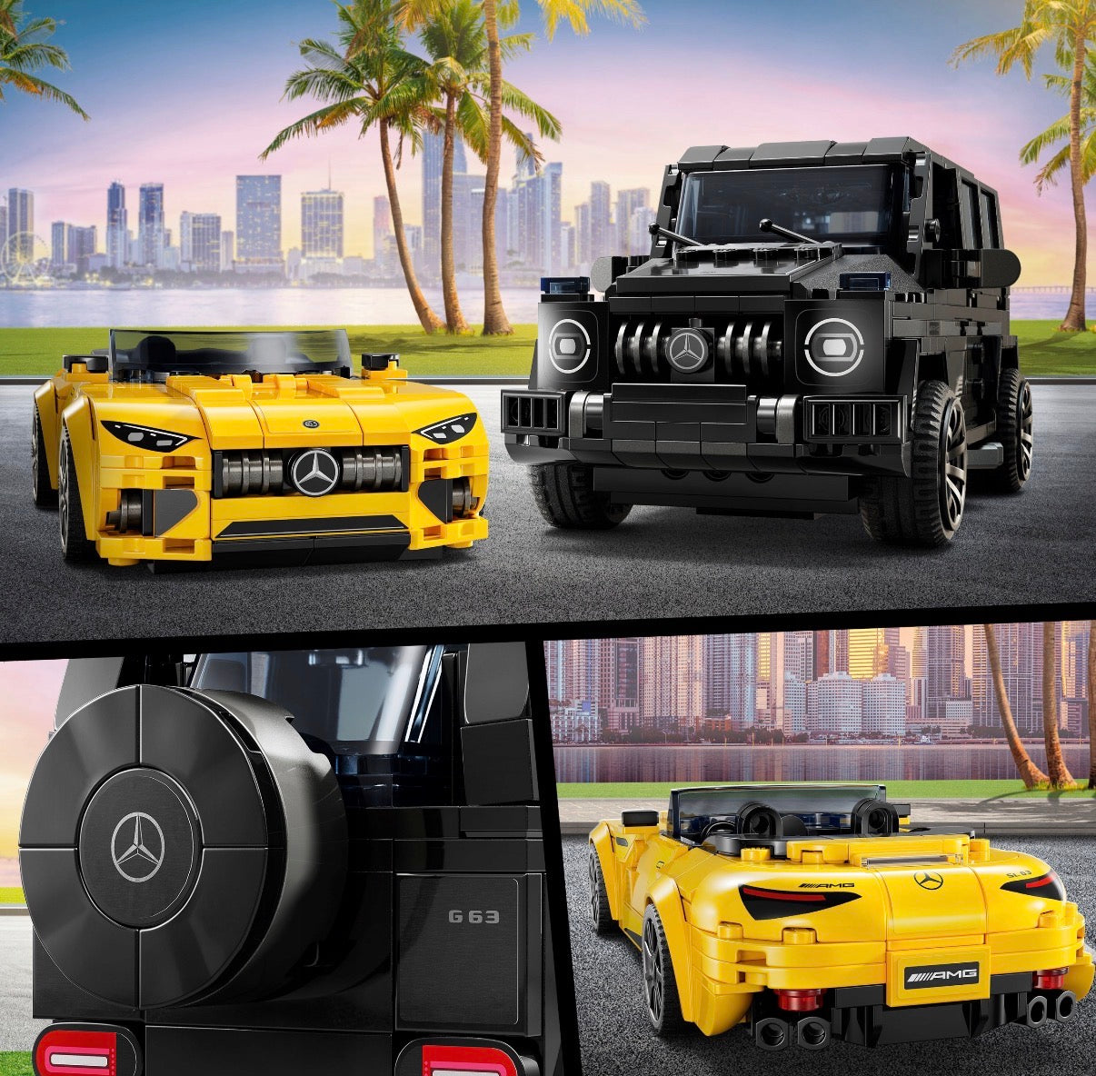 LEGO® Speed Champions Mercedes-AMG G 63 ir Mercedes-AMG SL 63 (76924) – 2 automobilių rinkinys