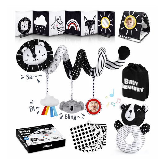 Sensorinių žaislų rinkinys (0–6 mėn.)
