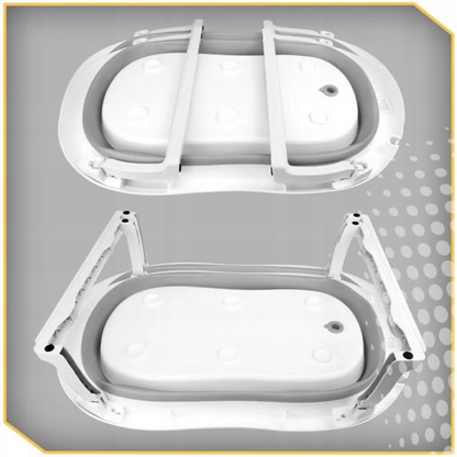 Foldable bathtub with thermometer and cushion Gray
