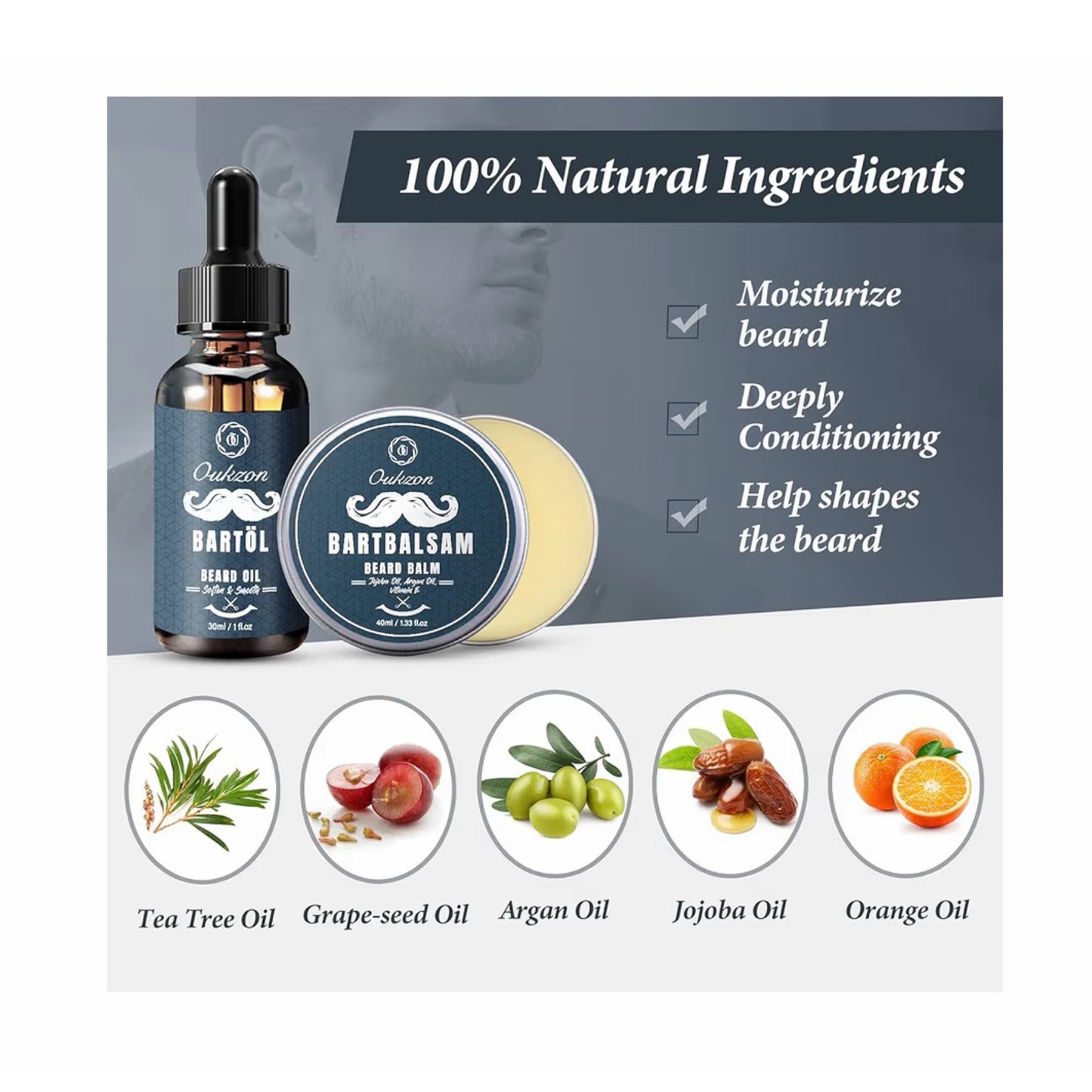 Premium 10-in-1 Barzdos Priežiūros Dovanų Rinkinys Vyrams