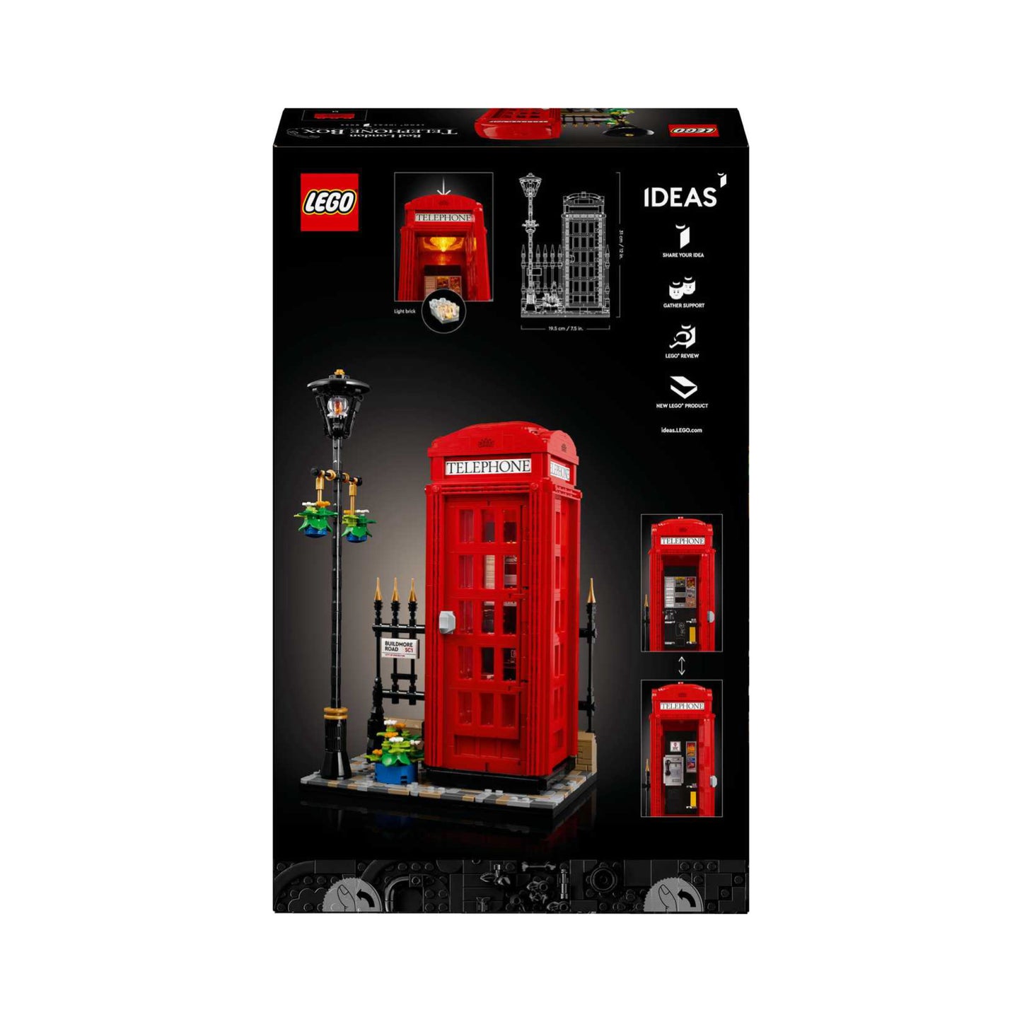 LEGO® Ideas Raudonoji Londono telefono būdelė 21347
