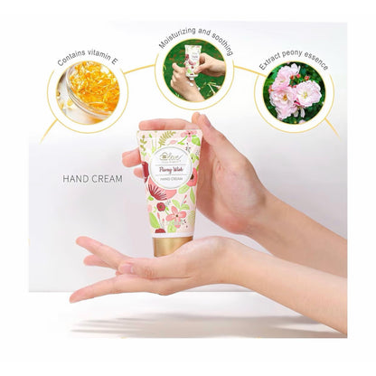 Body & Earth „Love“ dovanų rinkinys moterims – 4 dalių odos priežiūros ir aromaterapijos rinkinys su bijūnų kvapu