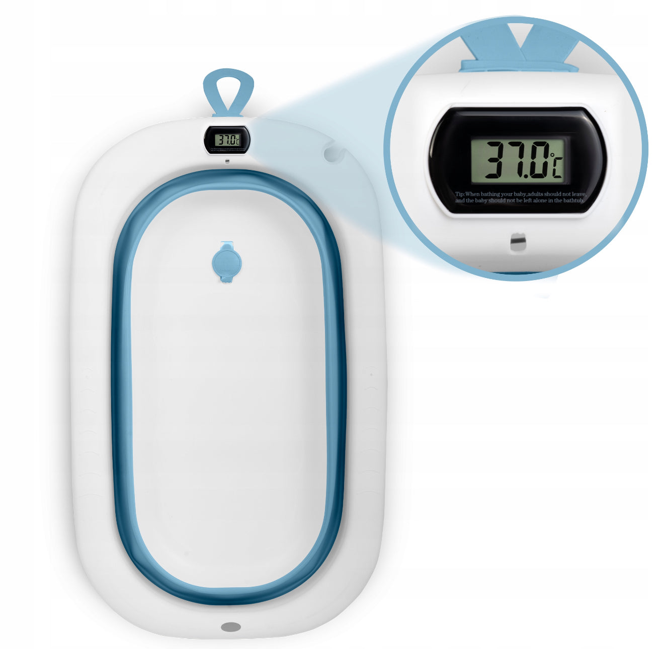 RicoKids - Foldable baby bath with LCD thermometer and soft liner