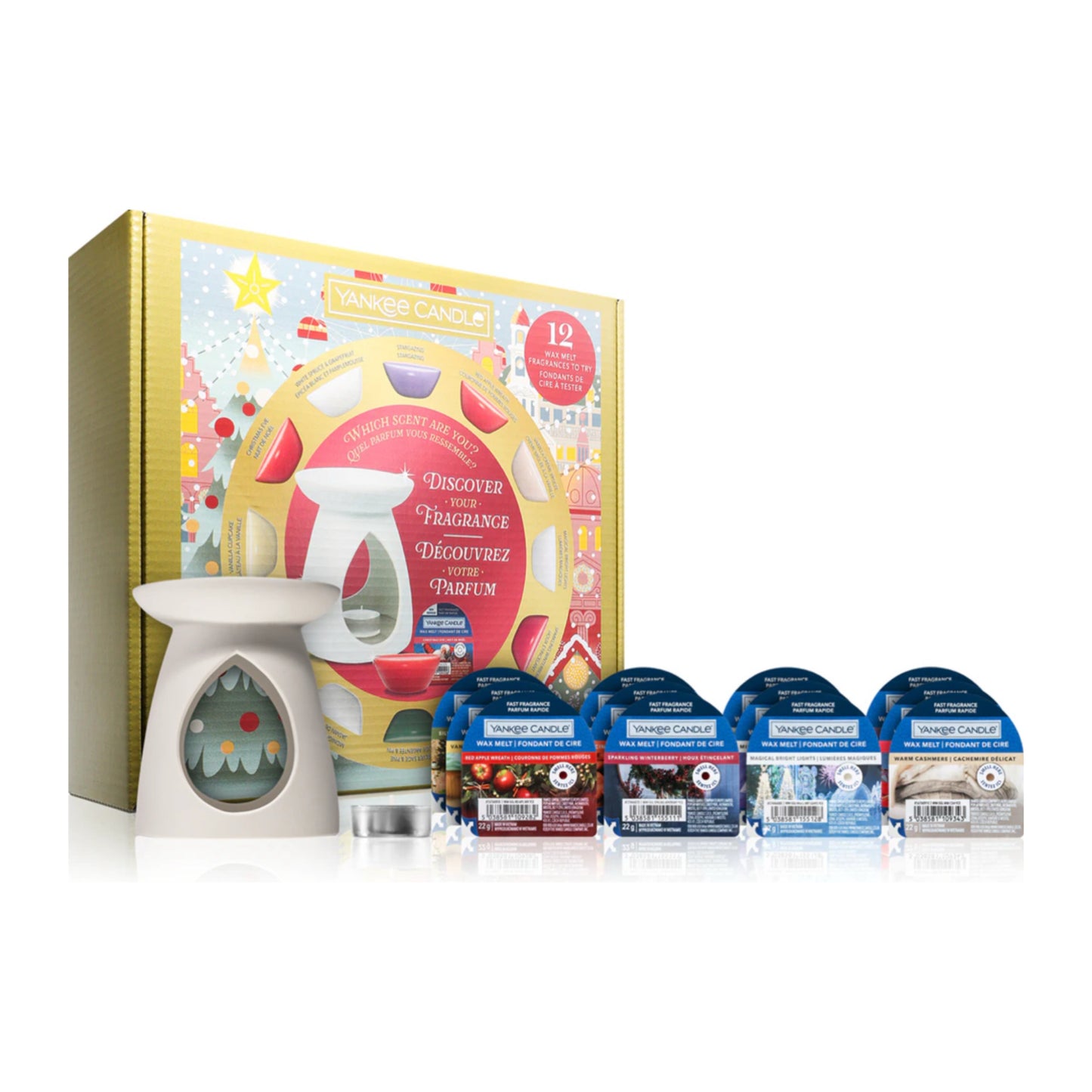 Yankee Candle „Discover Your Fragrance” rinkinys su aromalampa ir 12 vaško kvapais