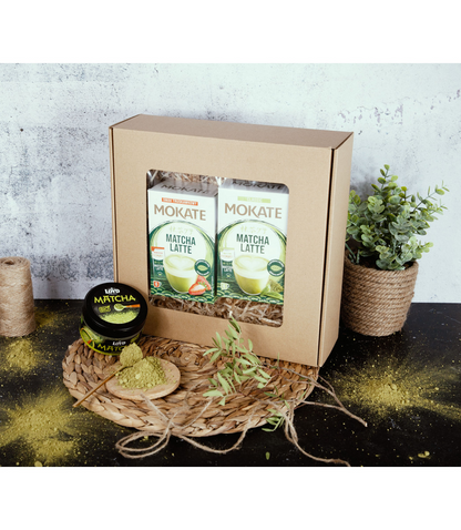Japoniškos matcha arbatos ir matcha latte dovanų rinkinys