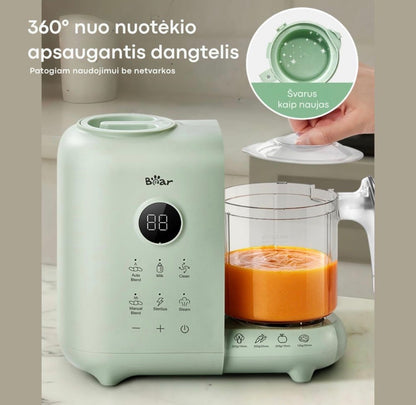 BEAR 6in1 garintuvas trintuvas su savaiminio išsivalymo, sterilizavimo ir pieno šildymo funkcija