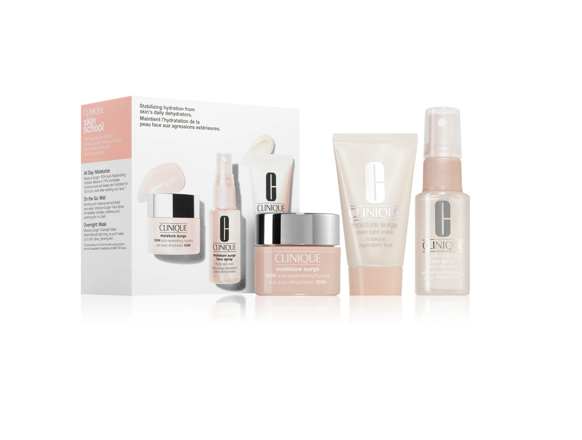 „Clinique Moisture Surge™ Mini Kit“ veido priežiūros dovanų rinkinys