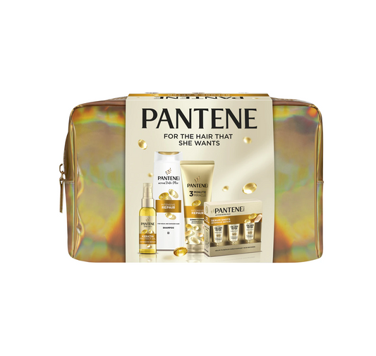„Pantene Pro-V Active Nutri Plex Golden Bag“ dovanų rinkinys pažeistiems plaukams
