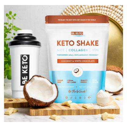 Be Keto Diet Shake – Keto baltyminis kokteilis su kokosais ir baltu šokoladu (500 g)