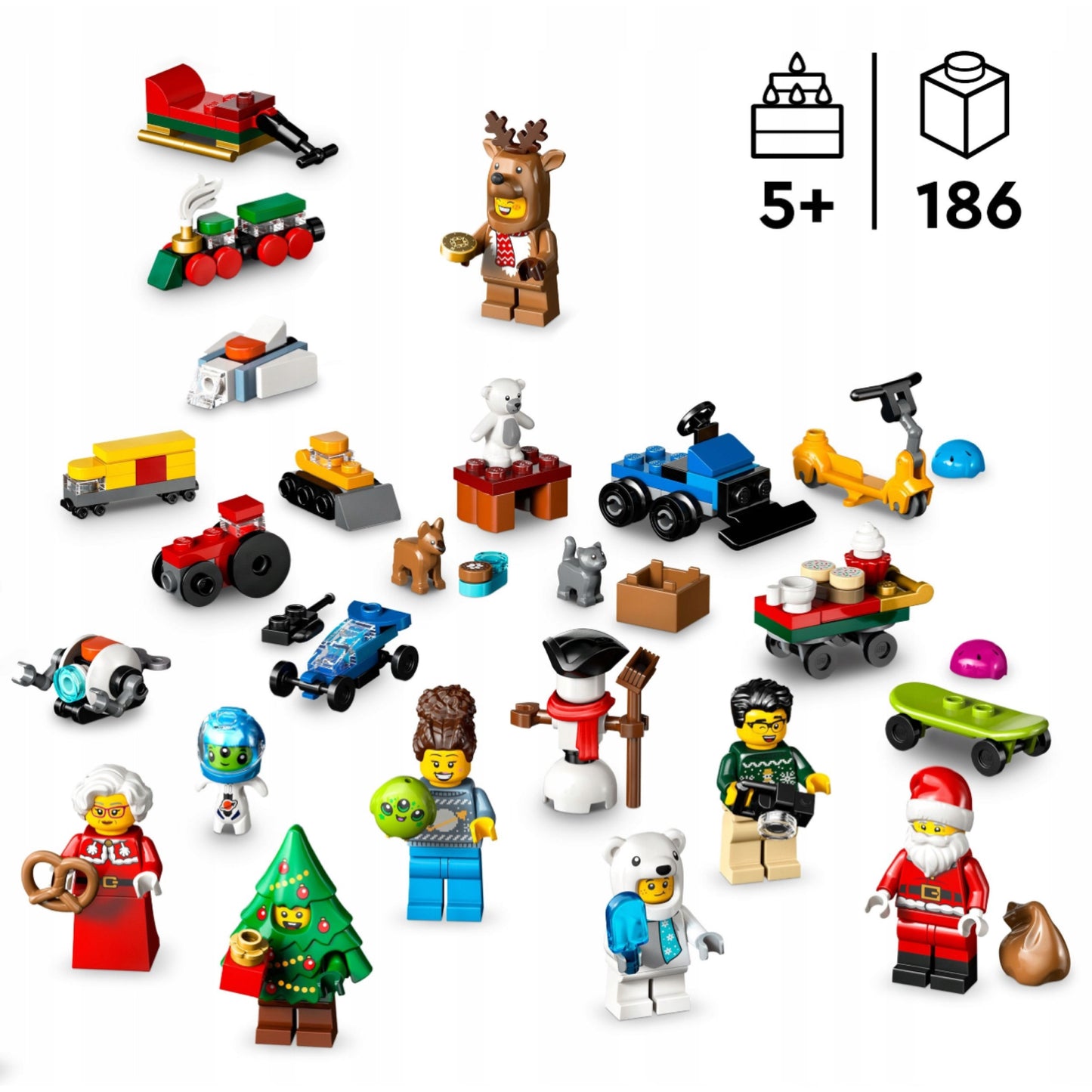 LEGO® City advento kalendorius 2025 – 24 Kalėdinės staigmenos vaikams