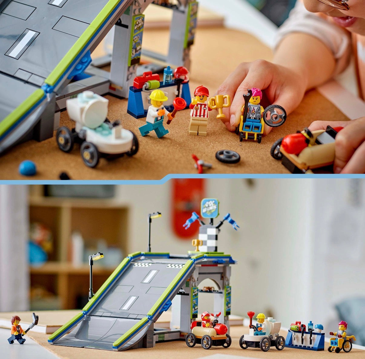 LEGO® City 60460 „No Limits“ Lenktynių trasa su rampos pakilimu