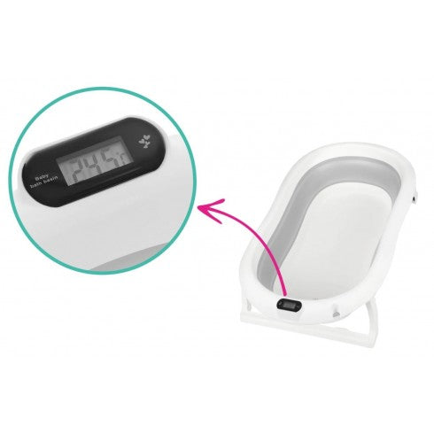 Foldable bathtub BB Premium with thermometer Gray