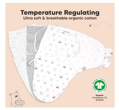 „KeaBabies“ - Organiniai kūdikių vystykliukai – 3 vnt. rinkinys (0-3mėn.)