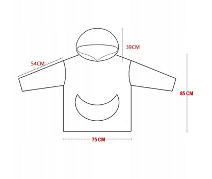 Pledas – džemperis „Pluffy Bear“ XXL – šiltas oversize 2in1 su gobtuvu