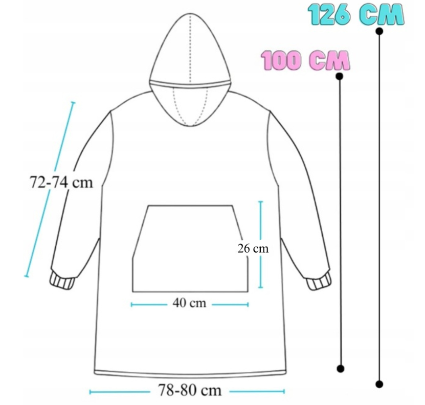 Pledas – džemperis „Unicorn“ su šiltomis kojinėmis - XXL