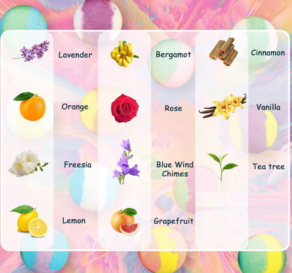 SPA vonios bombų rinkinys – aromatinis dovanų rinkinys Kalėdoms (12 vnt.)