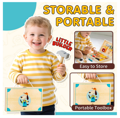 Lehoo Castle Montessori medinė įrankių dėžė vaikams 3+