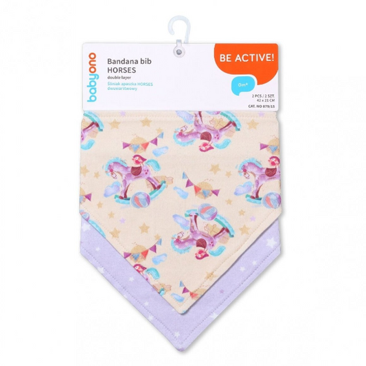 BabyOno bib-scarf 2 pcs horses 879/15