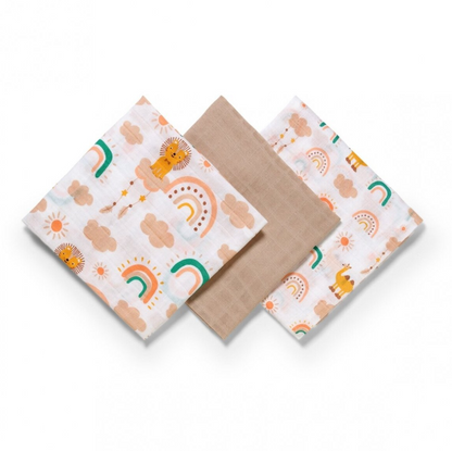 BabyOno cotton diapers 3 pcs. brown 348/08