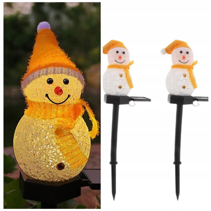 Saulės energija įkraunamos LED sniego senių lempos – 4 vnt. rinkinys lauko dekoracijai